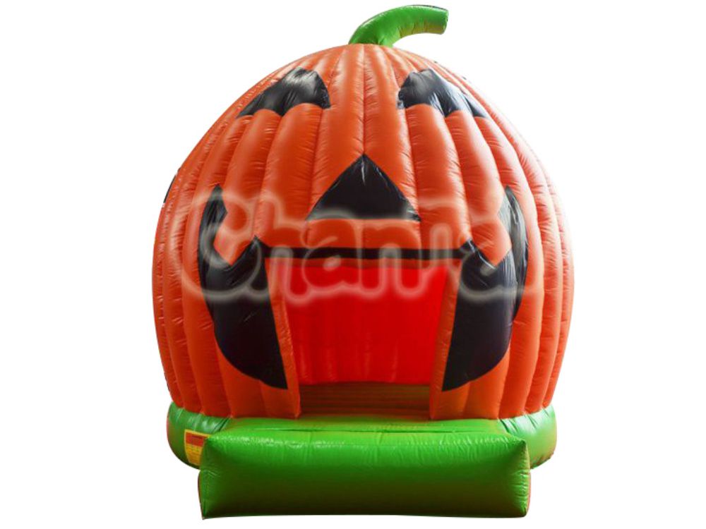 château gonflable halloween citrouille